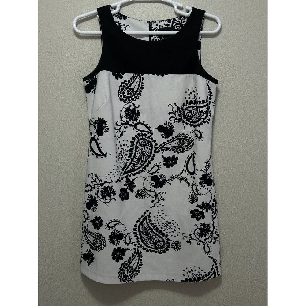 Scarlett Dress Womens‎ Size 12 Black White Floral Sleeveless Stretch